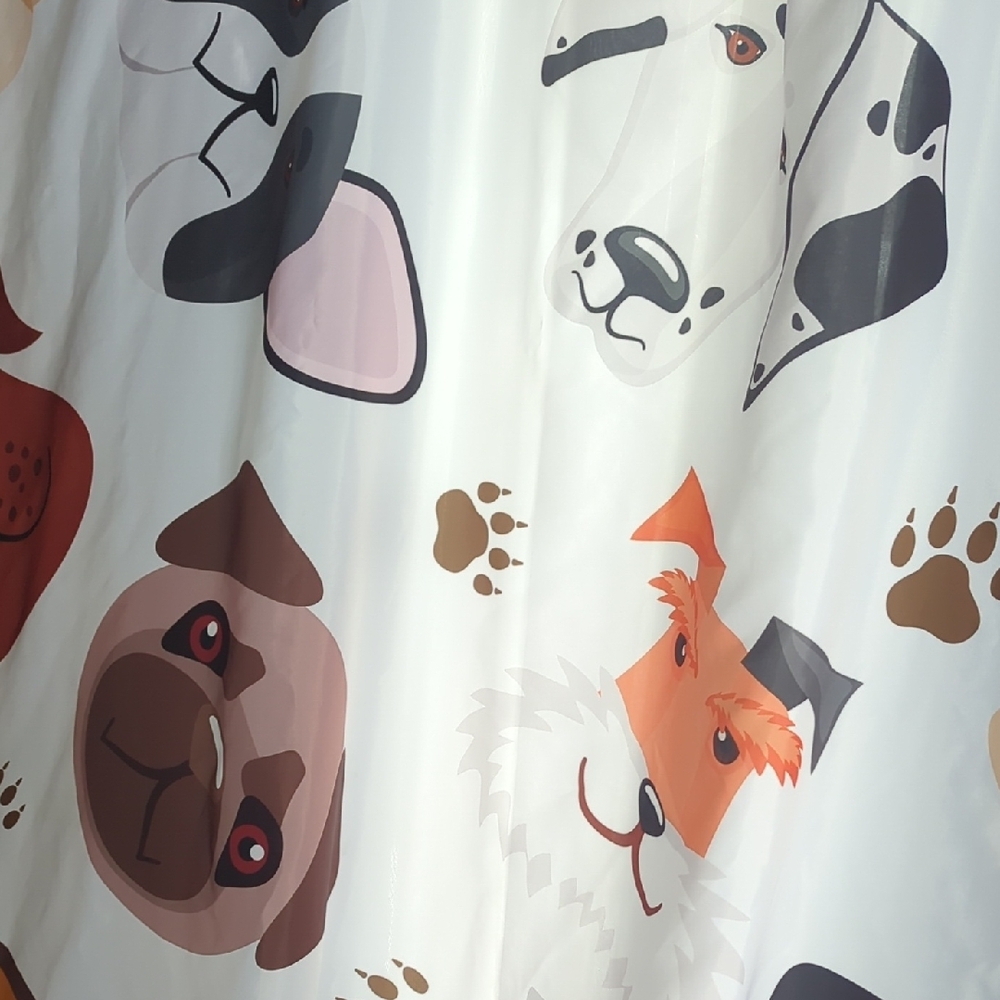 Dog Pattern Shower Curtain - Multicolor - Picture 3 of 5